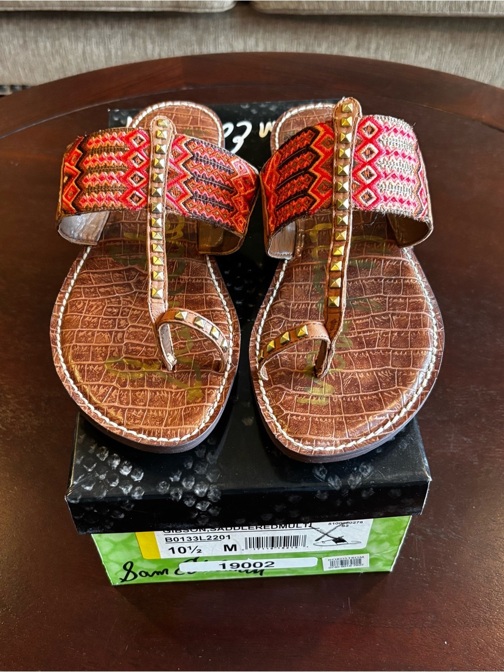 *NEW* Women’s Sam Edelman Sandals - Gibson Saddle Red Multi Color - Size- 10.5